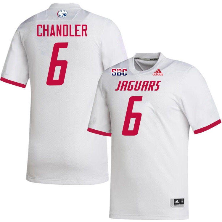 #6 Nehemiah Chandler South Alabama Jaguars Jerseys,College Football Uniforms,Apparels Stitched-White #6 Nehemiah Chandler South Alabama Jaguars Jerseys,College Football Uniforms,Apparels Stitched-White